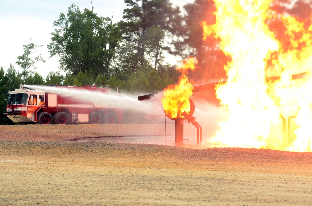 Fort Bragg firefighters train on burning plane