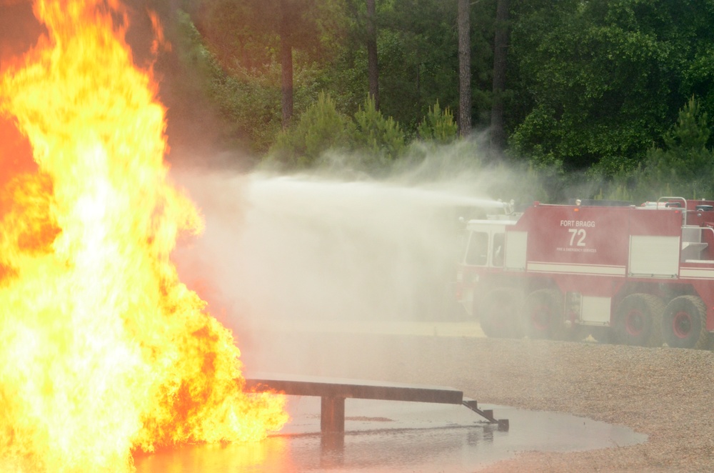 Fort Bragg firefighters train on burning plane