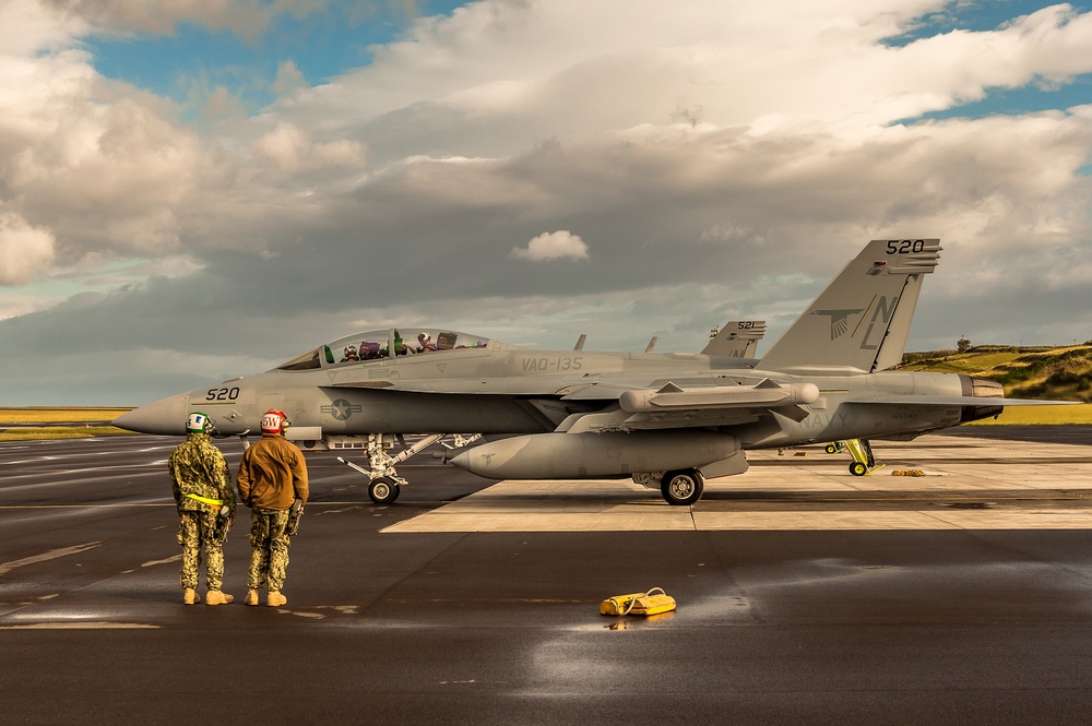 Boeing EA-18G Growler Refueling Mission at Lajes Field, Azores