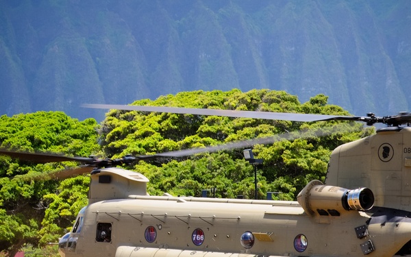 CH-47 delivers CERFP team for Operation Makani Pahili
