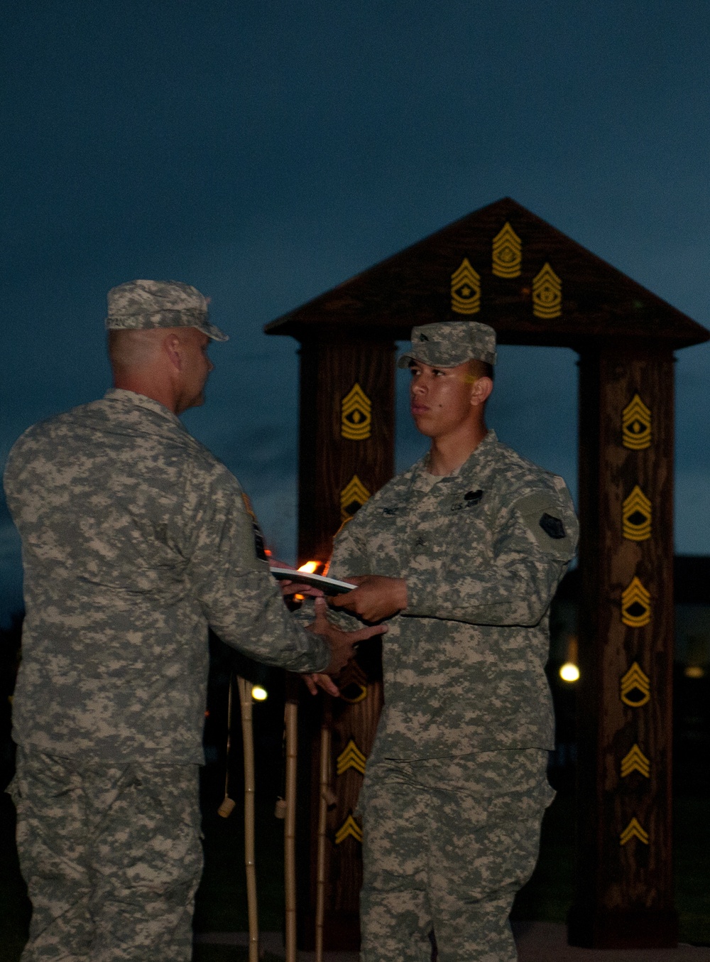 Engineer NCOs inducted by firelight