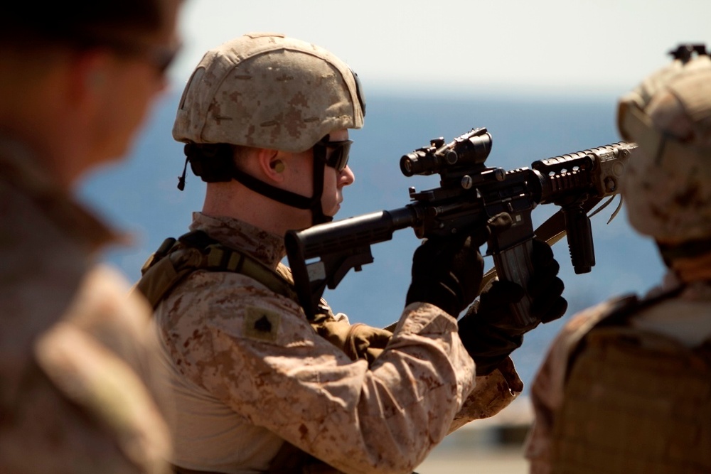 Raid force maintains marksmanship aboard USS New Orleans