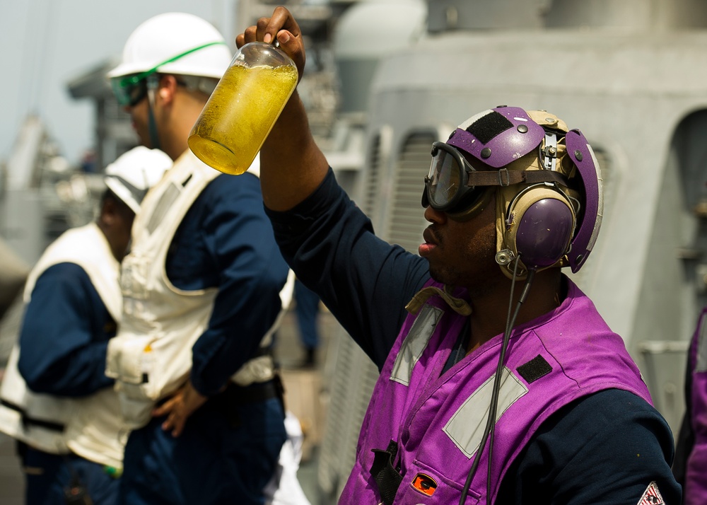 USS Taylor replentishment at sea