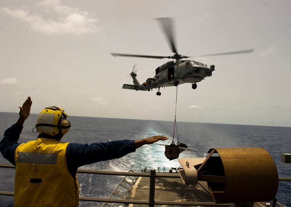 USS Taylor replentishment at sea