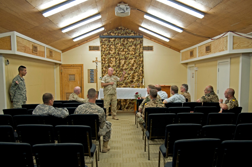German dignitaries visit CJTF-HOA, Camp Lemonnier chaplain