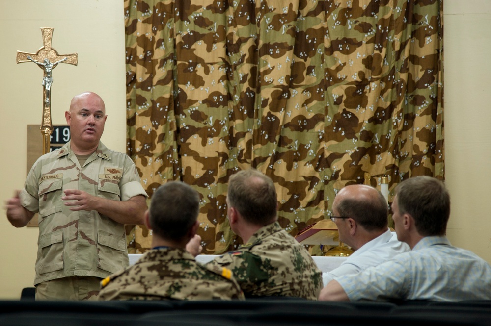 German dignitaries visit CJTF-HOA, Camp Lemonnier chaplain