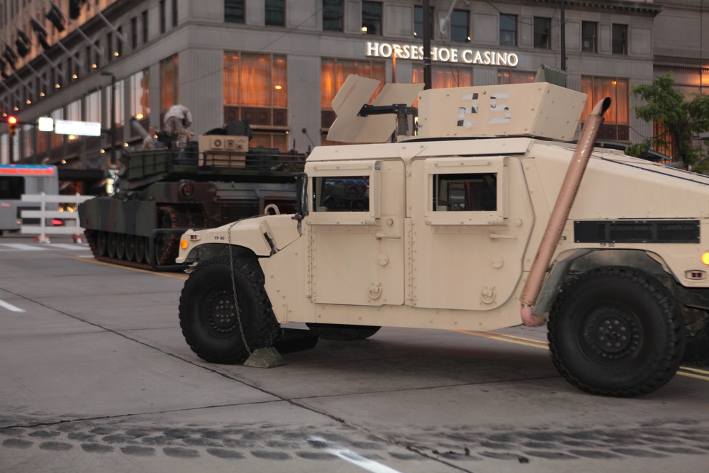 Marine Corps rolls out military vehicles for Marine Week Cleveland