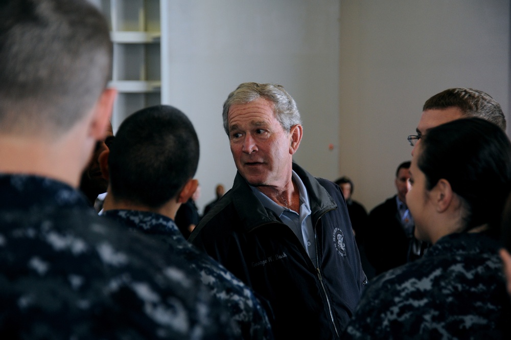 Former President George H.W. Bush aboard USS George H.W. Bush