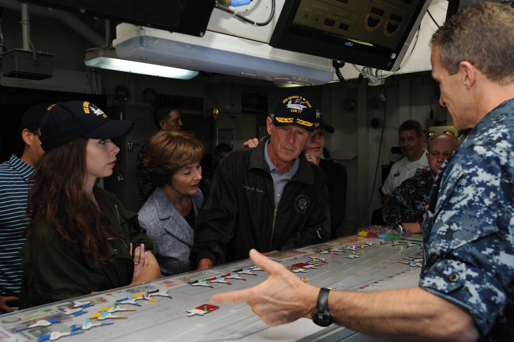 Former President George H.W. Bush aboard USS George H.W. Bush