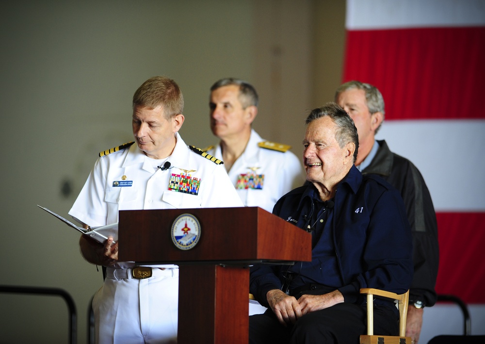 Former President George H.W. Bush aboard USS George H.W. Bush