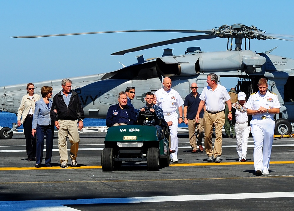 Former President George H.W. Bush aboard USS George H.W. Bush