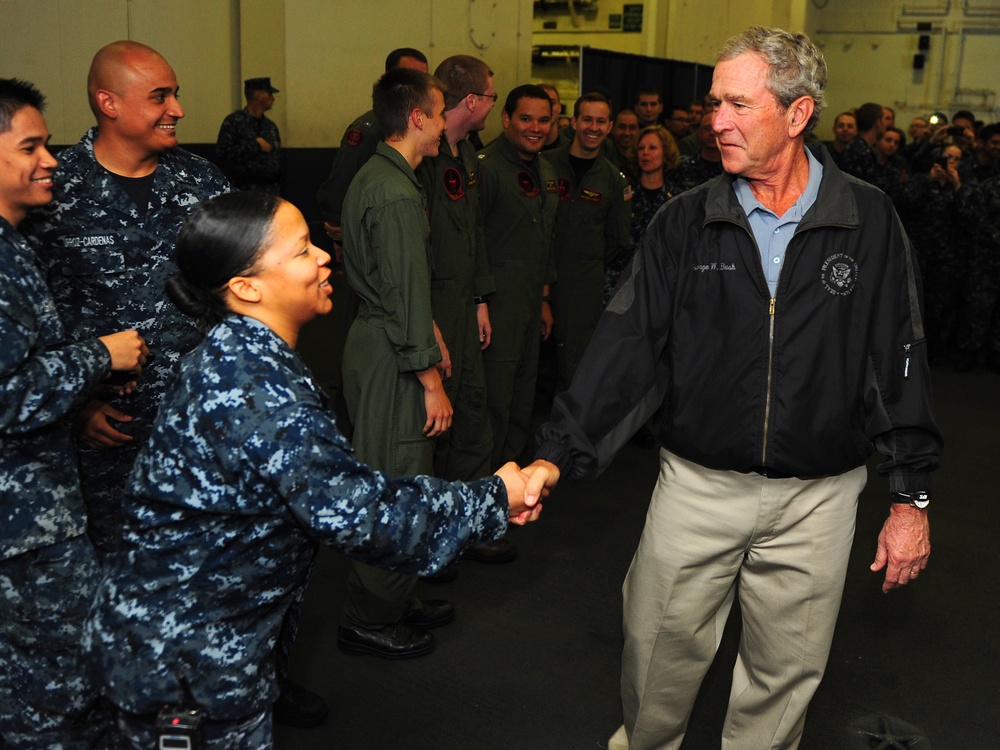 Former President George H.W. Bush aboard USS George H.W. Bush