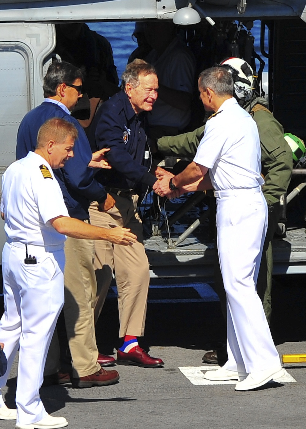 Former President George H.W. Bush aboard USS George H.W. Bush