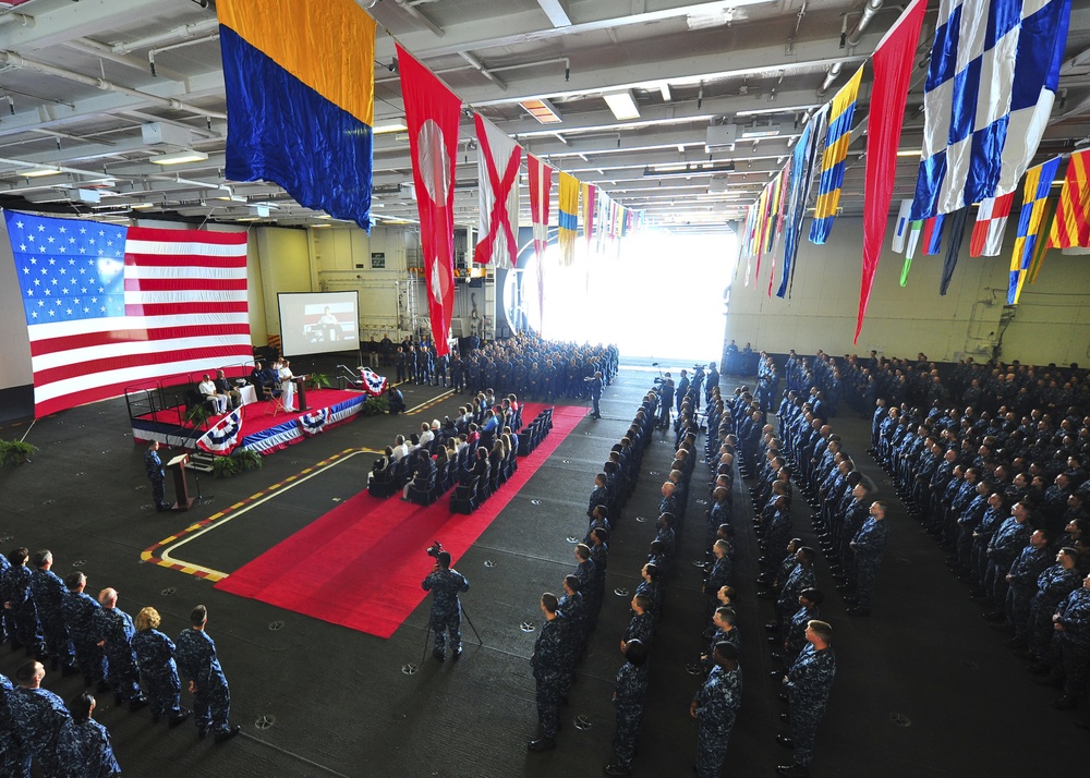 Former President George H.W. Bush aboard USS George H.W. Bush