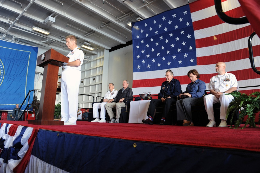 Former President George H.W. Bush aboard USS George H.W. Bush