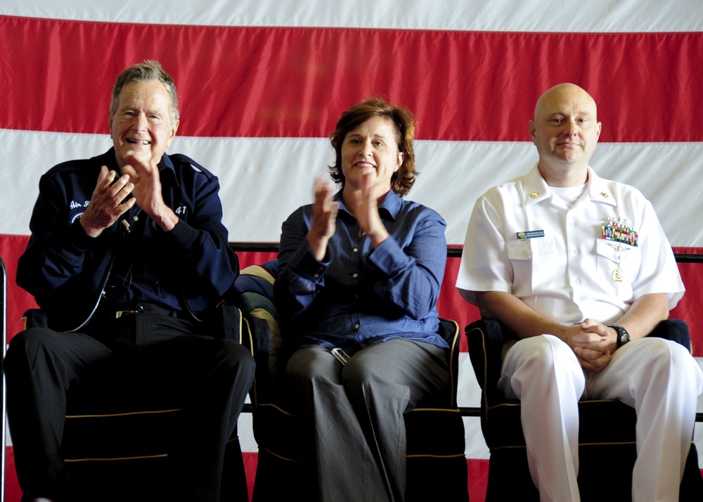 Former President George H.W. Bush aboard USS George H.W. Bush