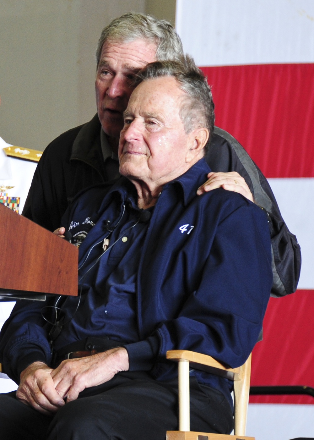 Former President George H.W. Bush aboard USS George H.W. Bush