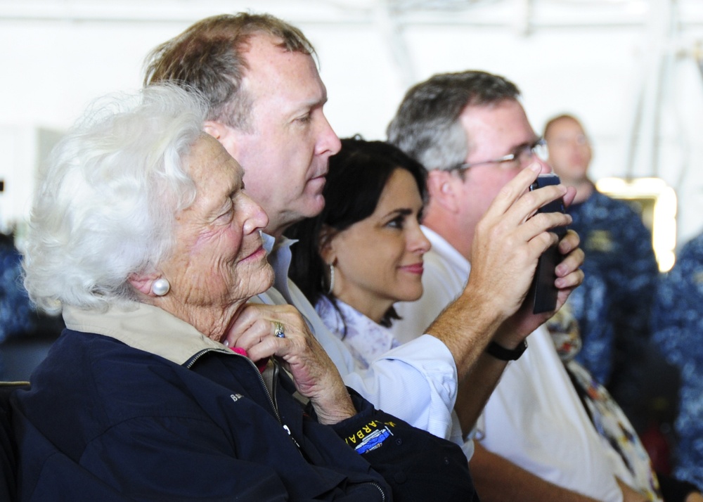 Former President George H.W. Bush aboard USS George H.W. Bush