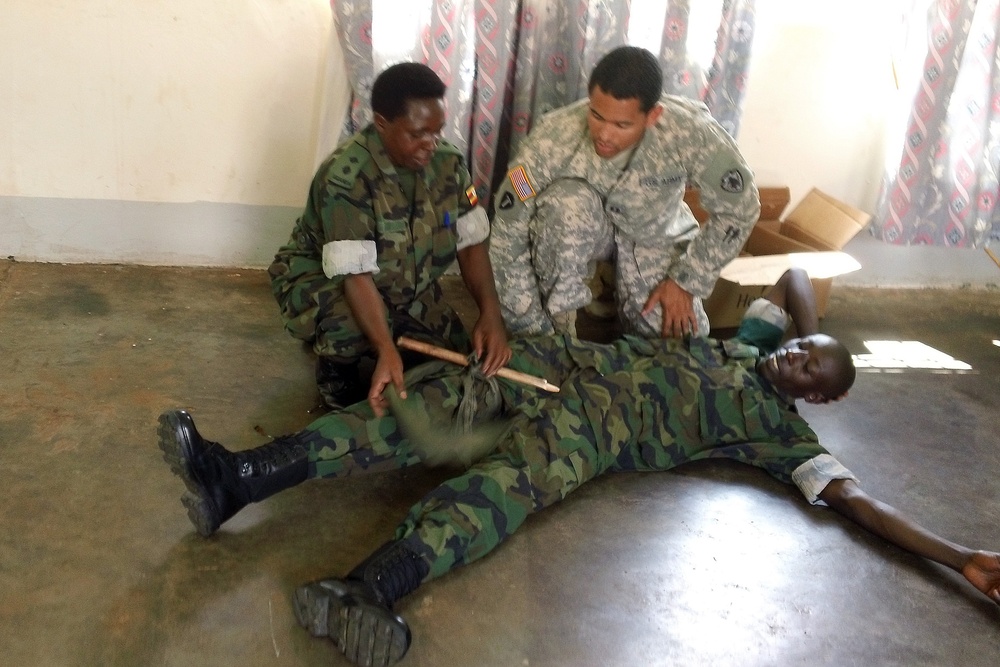 US military medical providers, back to basics with Ugandan counterparts