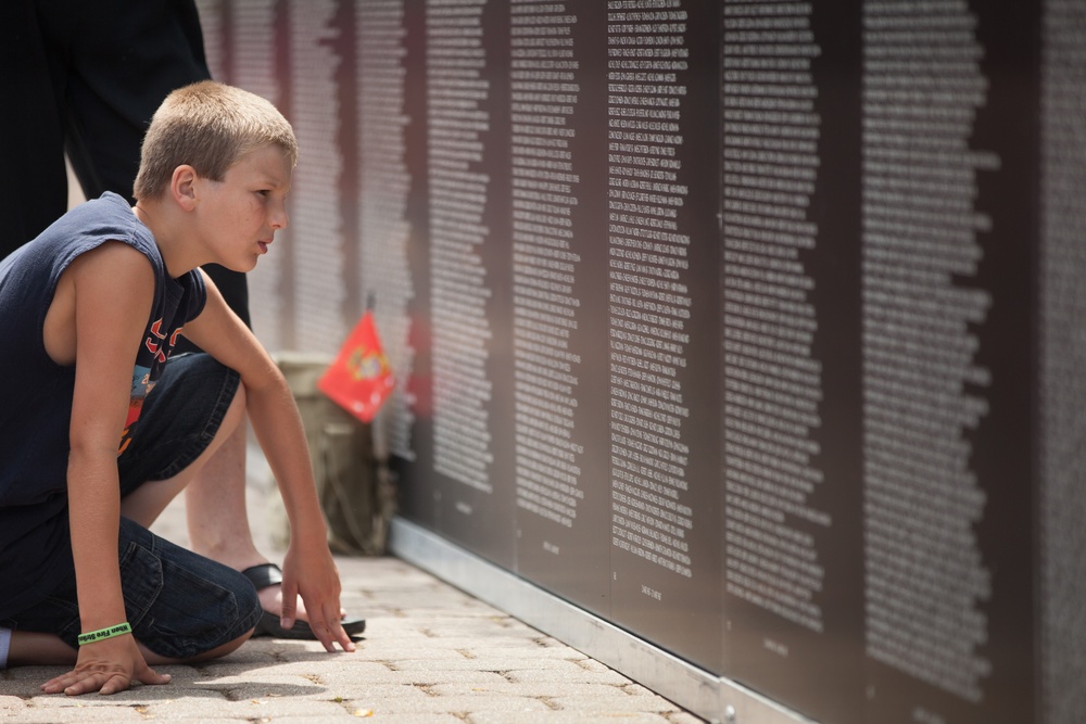 Residents view the Vietnam War Memorial Wall