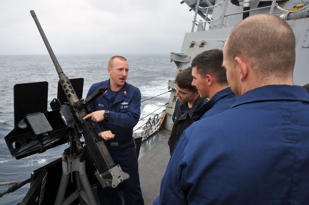 USS McCampbell weapons training