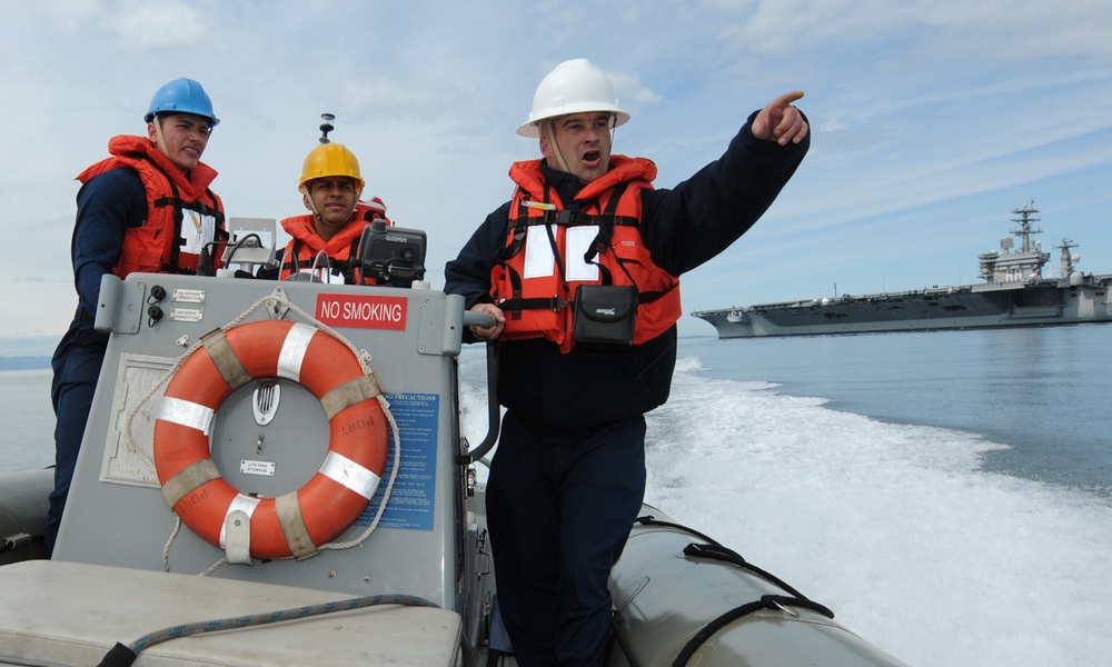 USS Nimitz sailors conduct drill