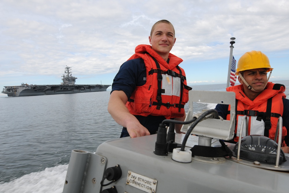 USS Nimitz sailors conduct drill