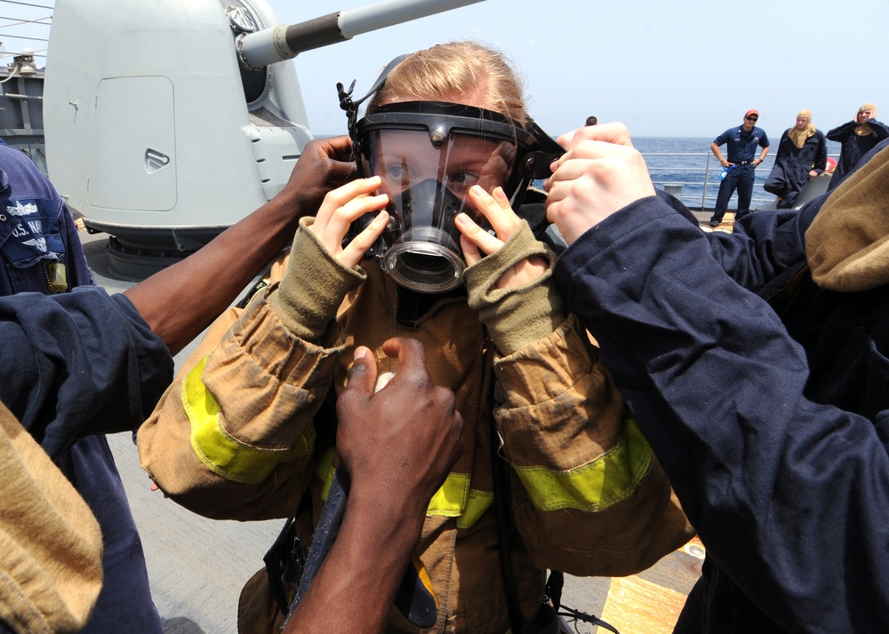 USS Vicksburg damage control drill