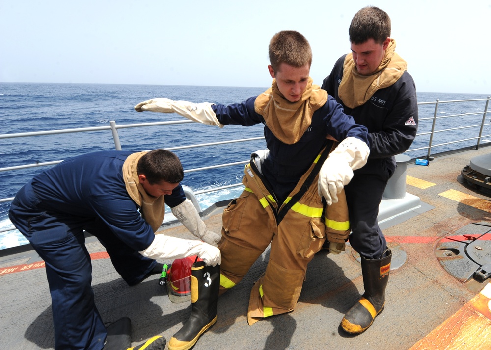 USS Vicksburg damage control drill