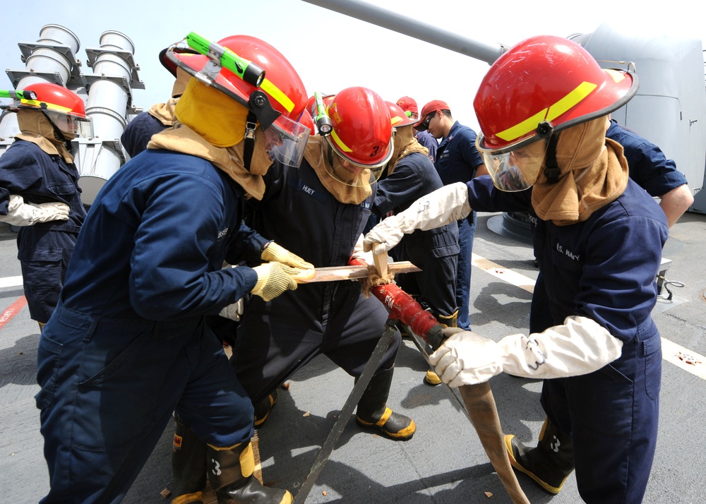 USS Vicksburg damage control drill