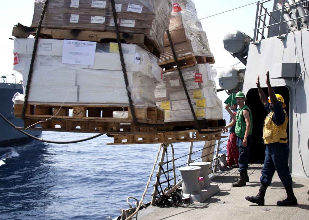 USS James E. Williams replenishment at sea