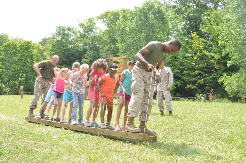 Marines reconstruct camp during Marine Week Cleveland