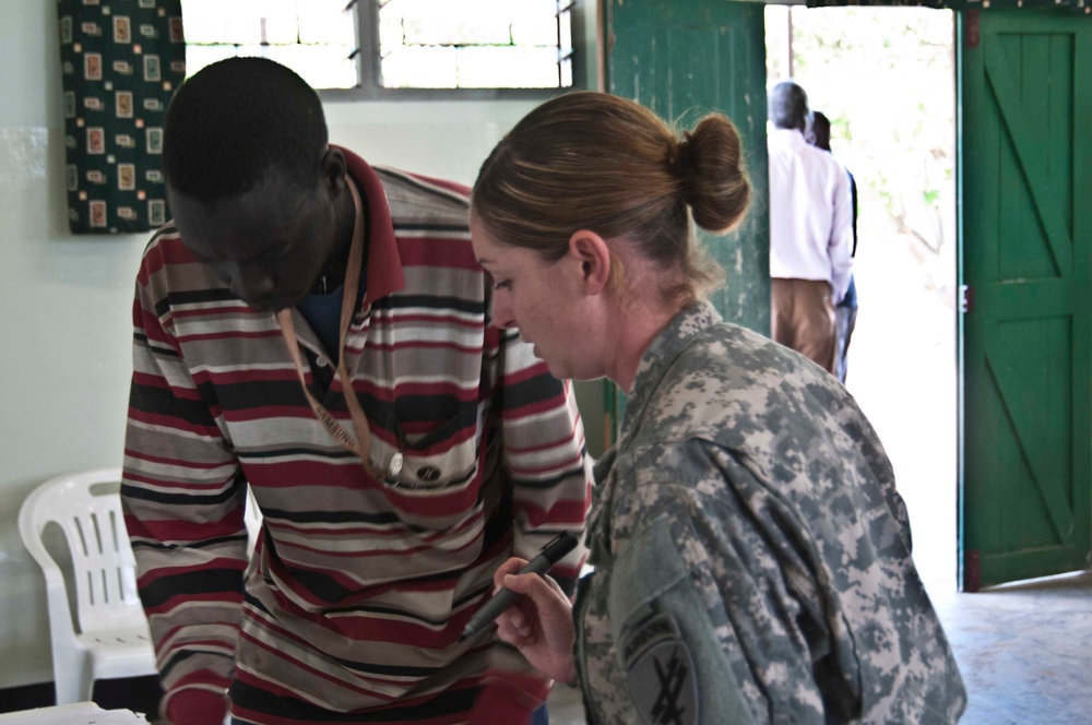 Ugandan students participate in 448th Civil Affairs Battalion Veterinary Program