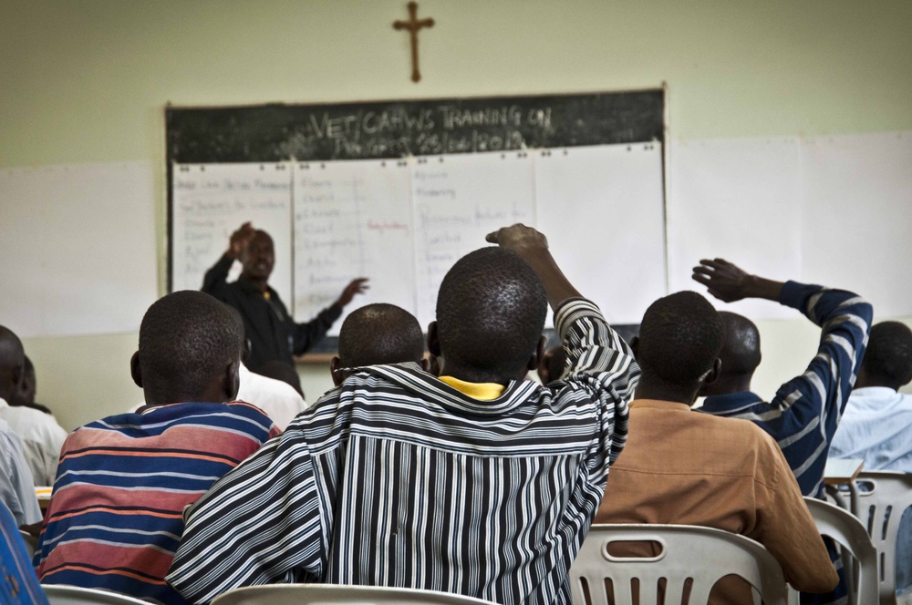 Ugandan students participate in 448th Civil Affairs Battalion Veterinary Program