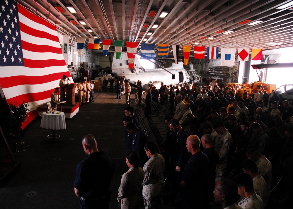 9/11 ceremony aboard USS Peleliu