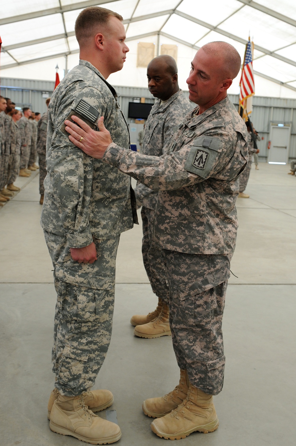 US Army 1st Battalion, 7th Air Defense Artillery Regiment patching ceremony