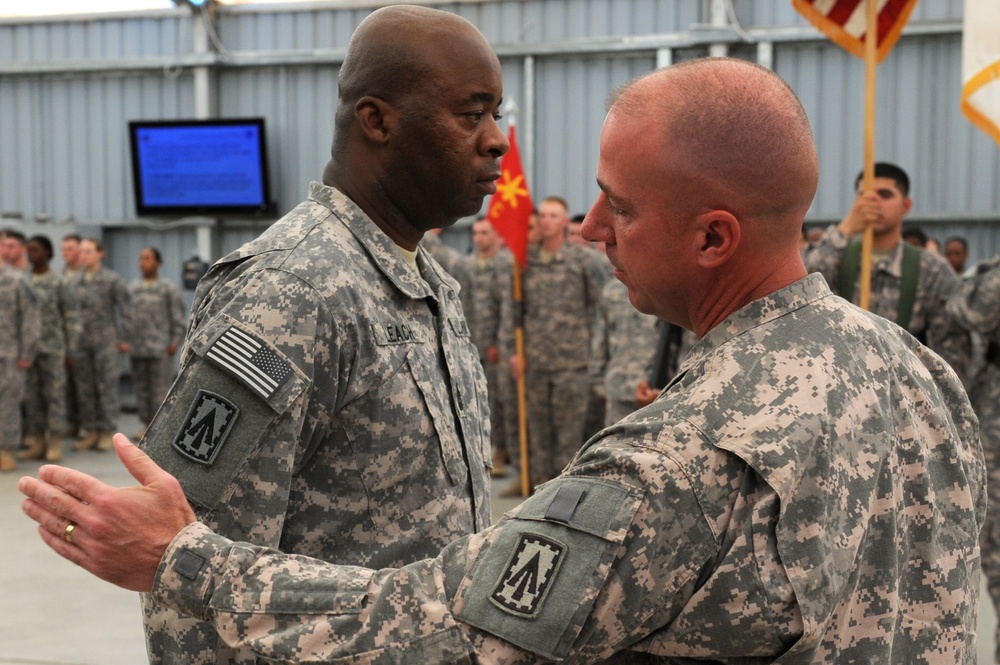 US Army 1st Battalion, 7th Air Defense Artillery Regiment patching ceremony