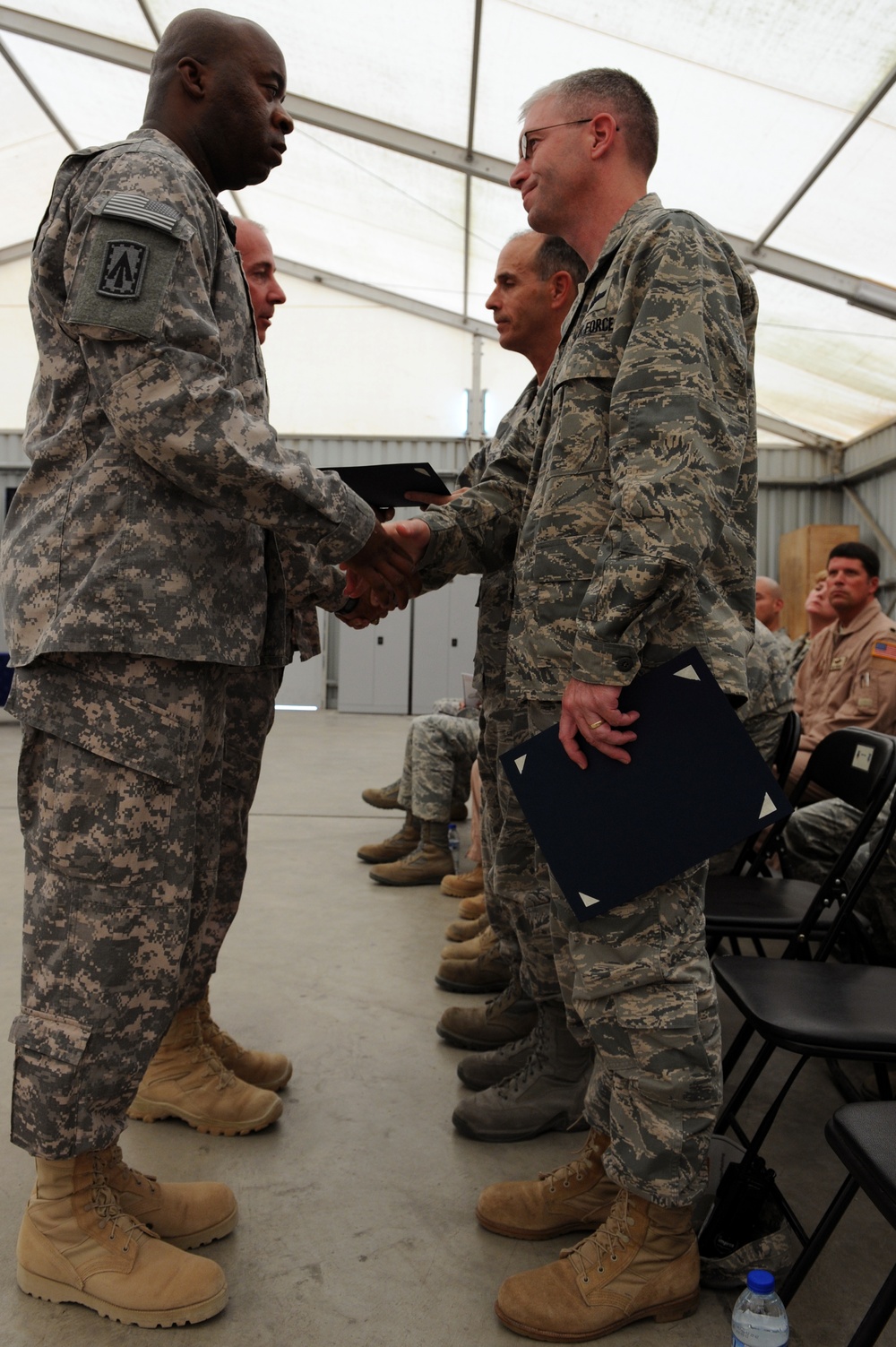 US Army 1st Battalion, 7th Air Defense Artillery Regiment patching ceremony