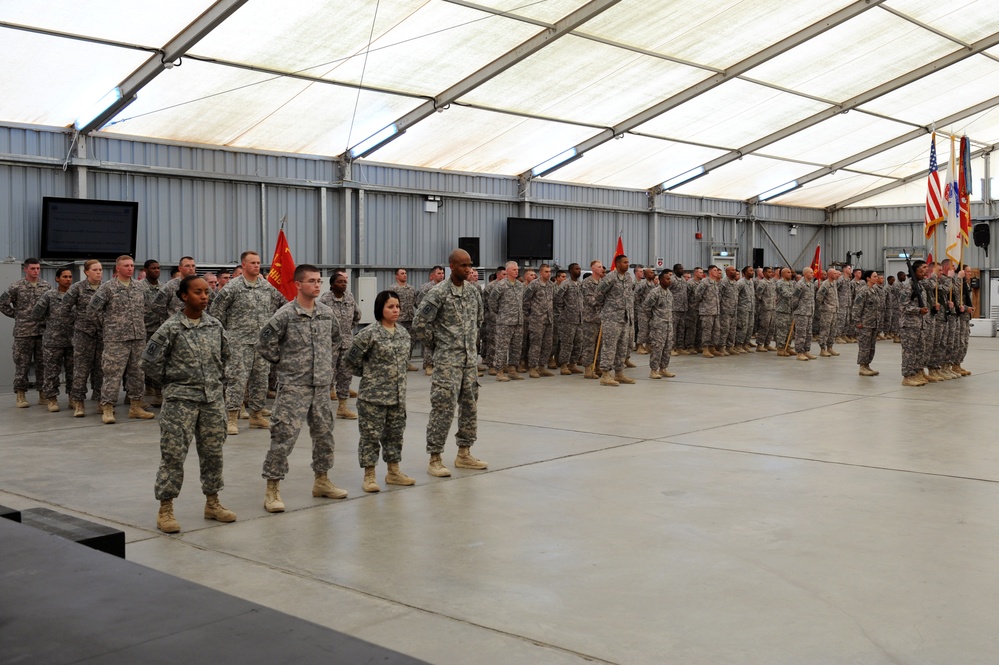 US Army 1st Battalion, 7th Air Defense Artillery Regiment patching ceremony