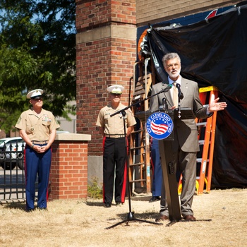 Marine Week Cleveland mural unveiling ceremony