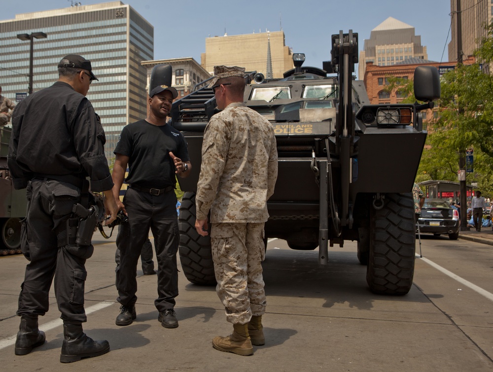 Special Weapons and Tactics striker displayed during Marine Week Cleveland