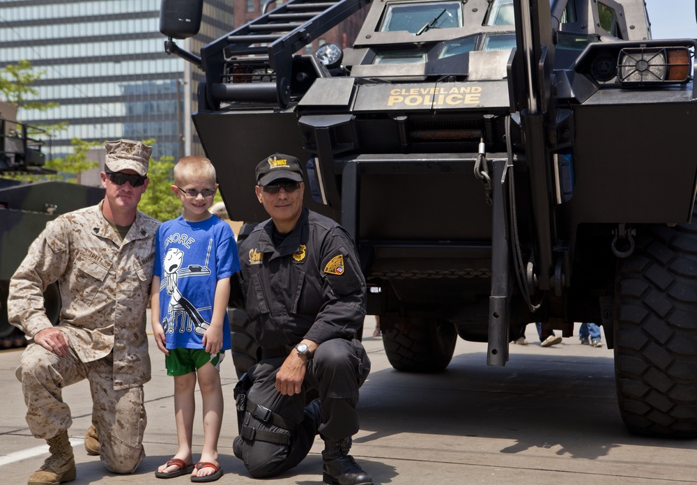 Special Weapons and Tactics striker displayed during Marine Week Cleveland