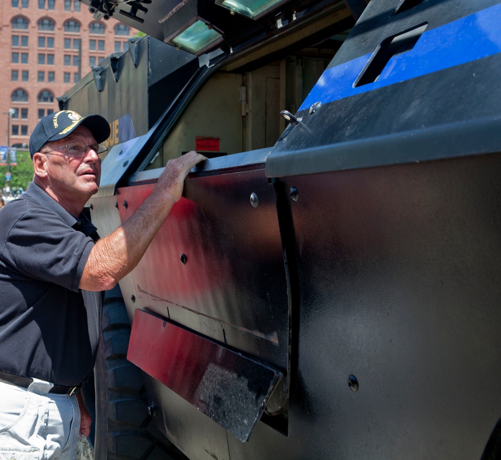 Special Weapons and Tactics striker displayed during Marine Week Cleveland