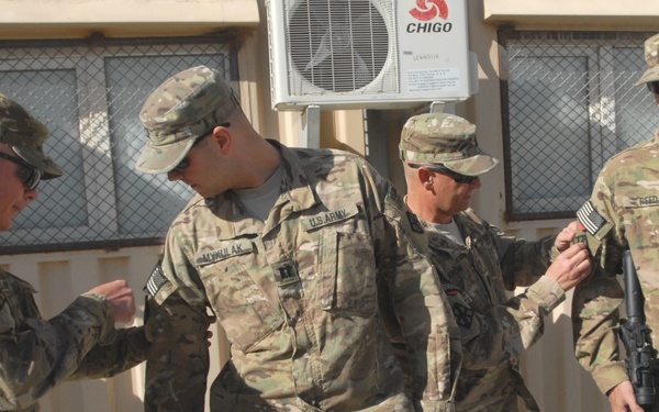 411th engineers receive shoulder sleeve insignia for wartime service