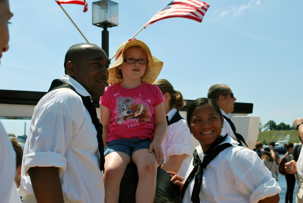 USS Constitution crew perform on Baltimore's Inner Harbor