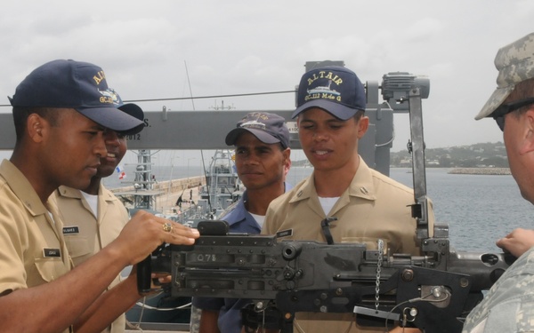 Gunnery training aboard LCU Mission Ridge during Exercise Tradewinds 2012