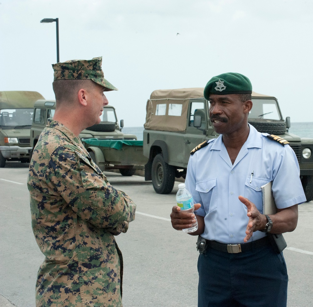 Lt. Cmdr. Springer hosts Col. Ramos during Tradewinds 2012