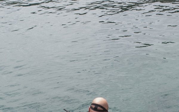 Canadian Navy divers perform a practice dive at Exercise Tradewinds 2012