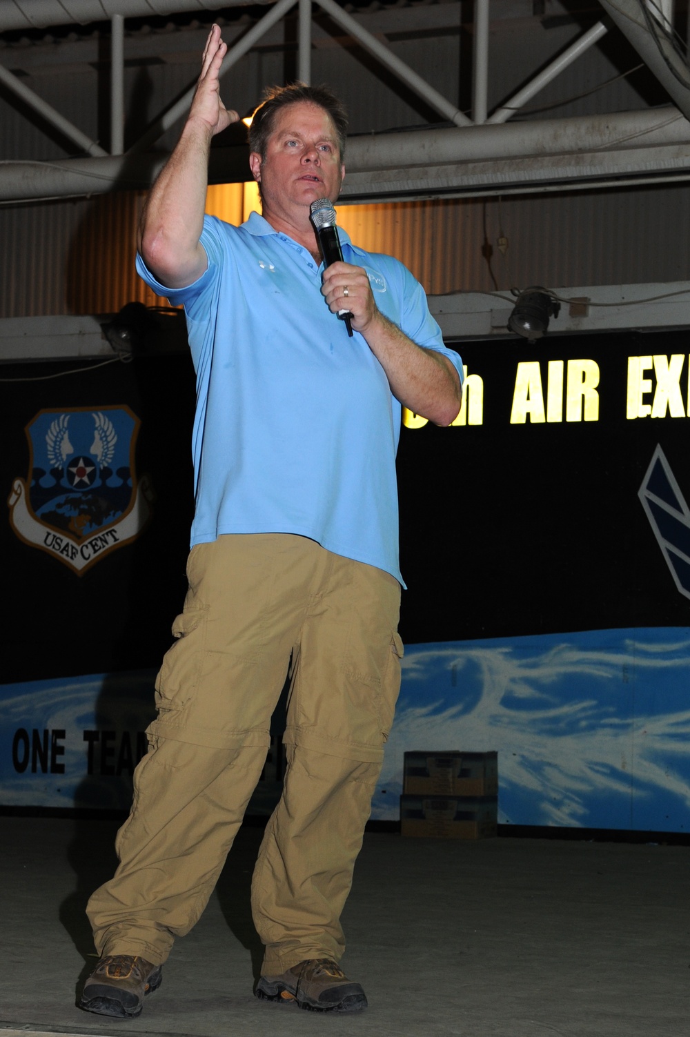 Comic on Duty entertain 380th Air Expeditionary Wing.