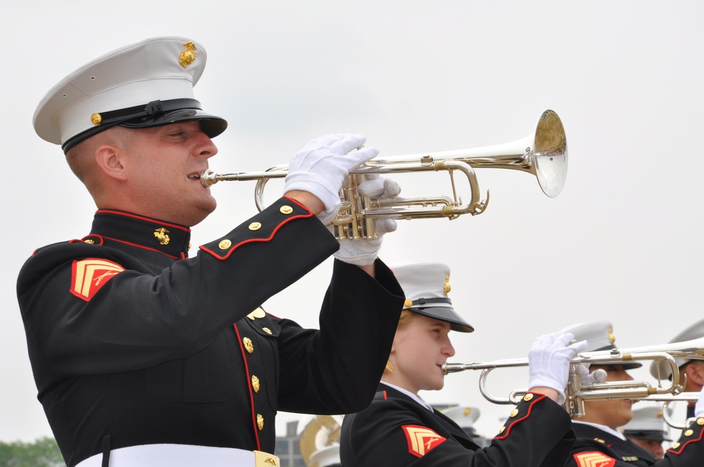 Marine Corps Base Quantico Band performs during Marine Week Cleveland